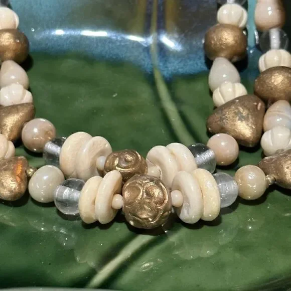 Ivory Long Statement Necklace & Matching Boho Earrings - Picture 3 of 4